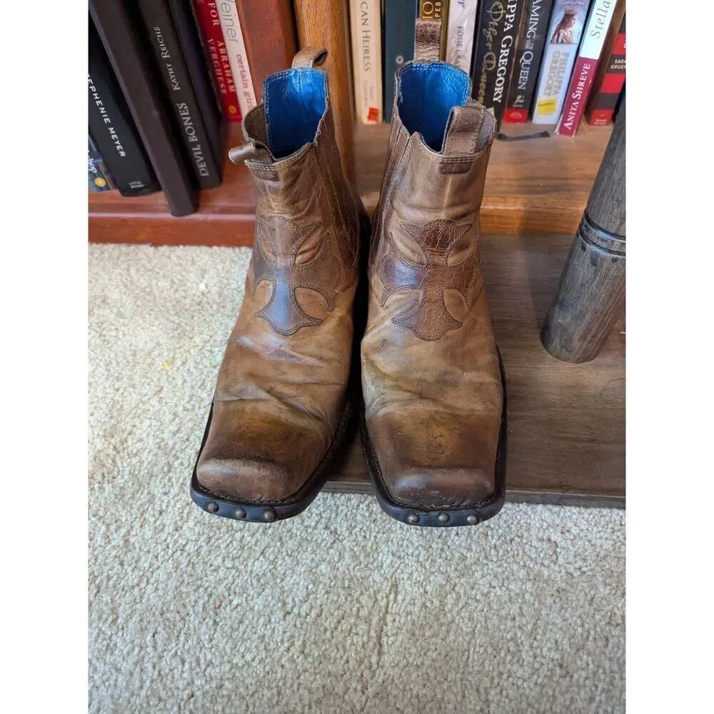 Mark Nason Rock Never Dies Italy Brown Distressed Leather Boots 9.5 Men’s